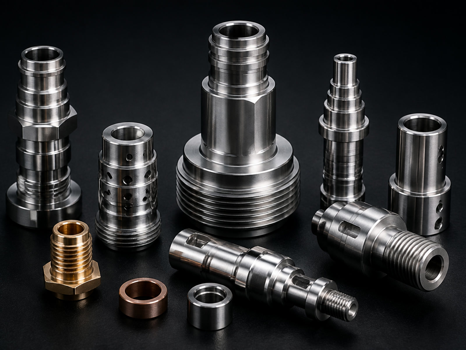 Complex CNC turned parts machined from difficult alloys